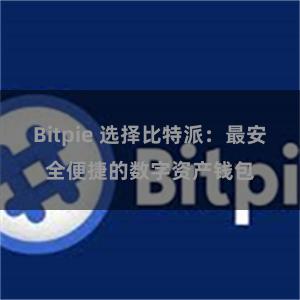 Bitpie 选择比特派：最安全便捷的数字资产钱包