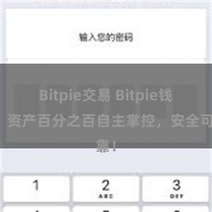 Bitpie交易 Bitpie钱包：资产百分之百自主掌控，安全可靠！