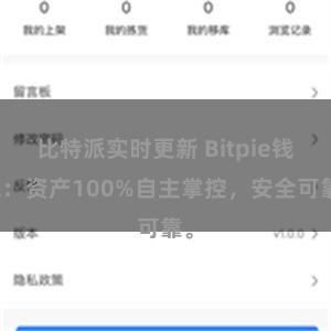 比特派实时更新 Bitpie钱包：资产100%自主掌控，安全可靠。