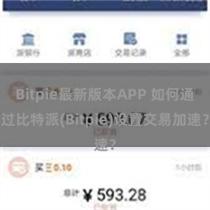 Bitpie最新版本APP 如何通过比特派(Bitpie)设置交易加速？